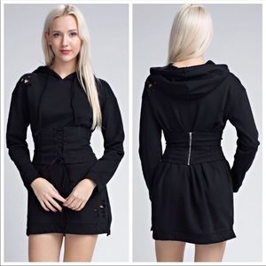 Black lace up corset belt